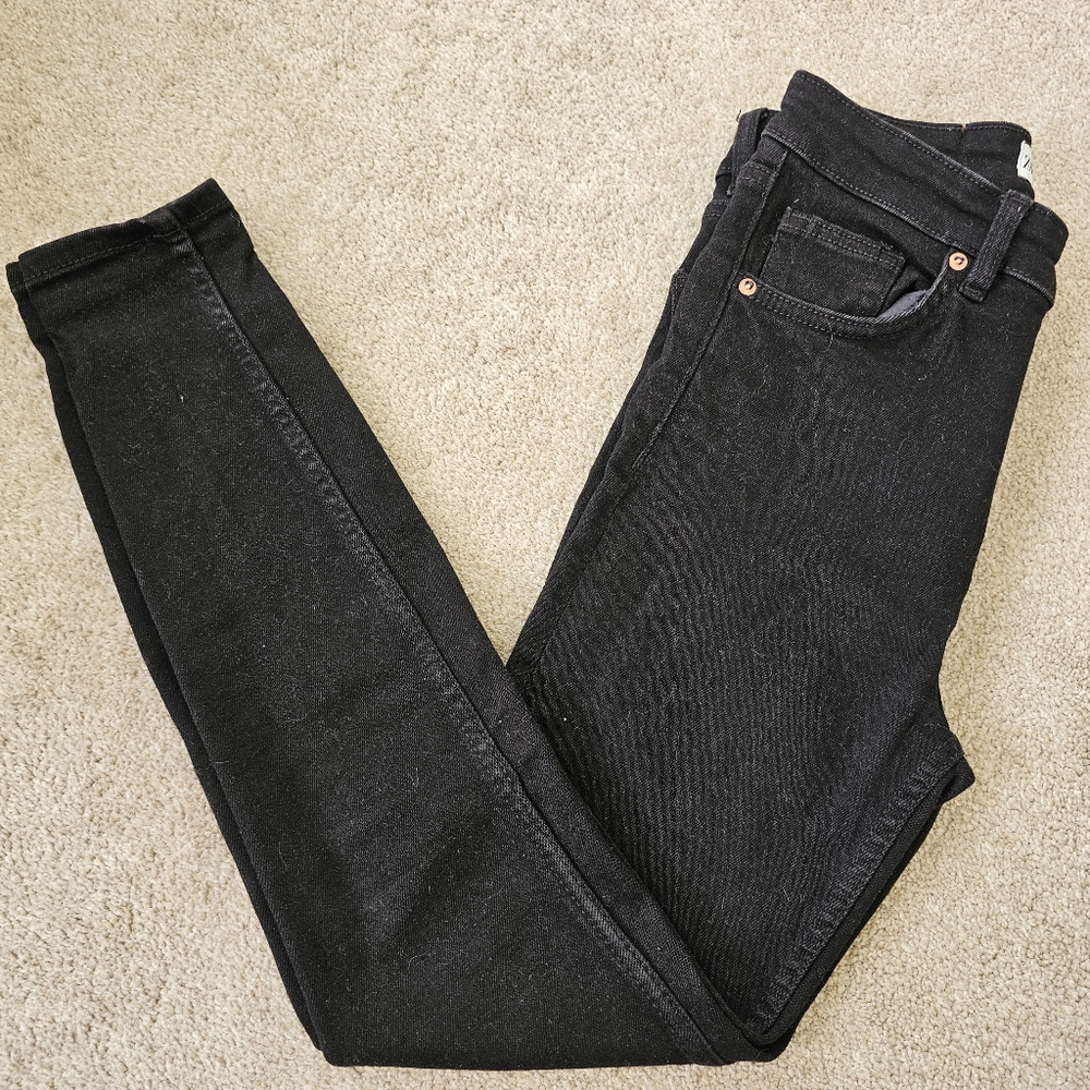 Zara Black Skinny Denim Jeans Size 6